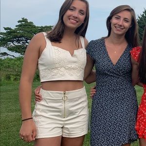 Guess White Two-Piece Tank and Shorts Outfit